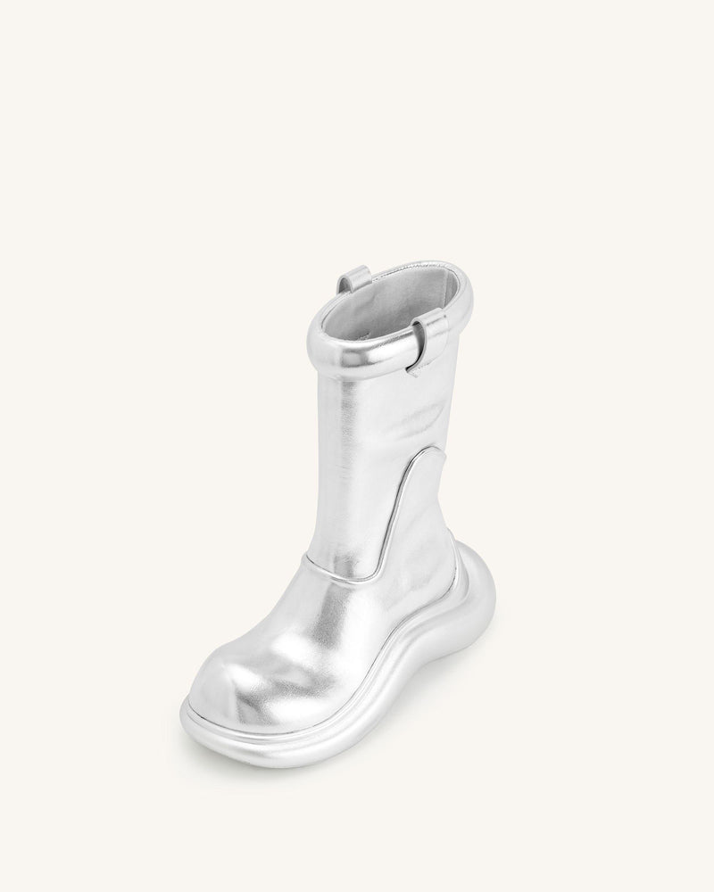 Zoie Metallic Rain Boot - Silver