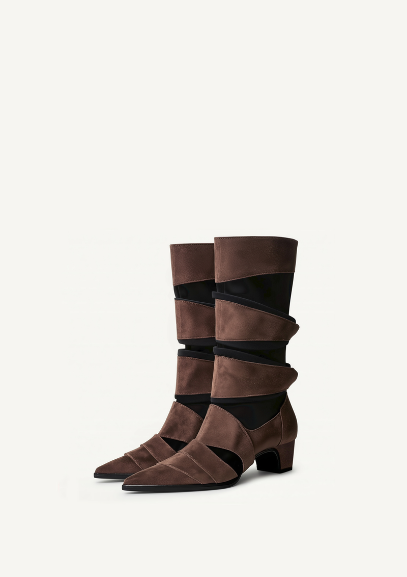 Emily Strap Boots - Brown