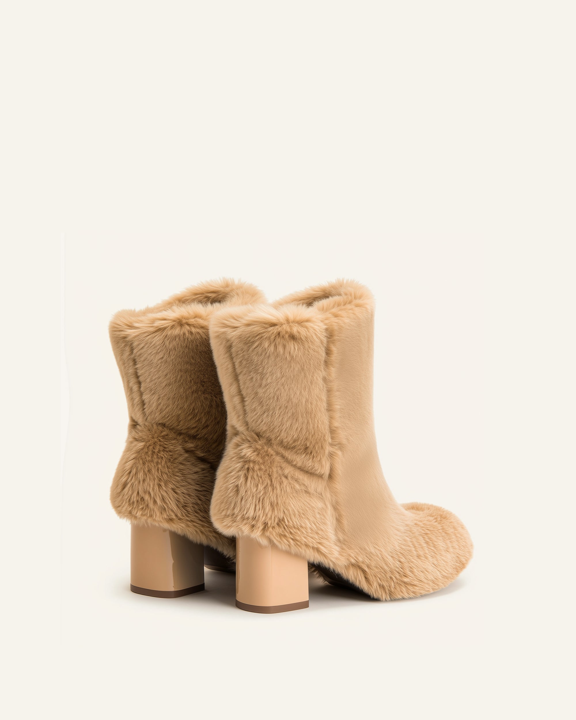 Isabella Slouchy Faux Fur Boots - Brown