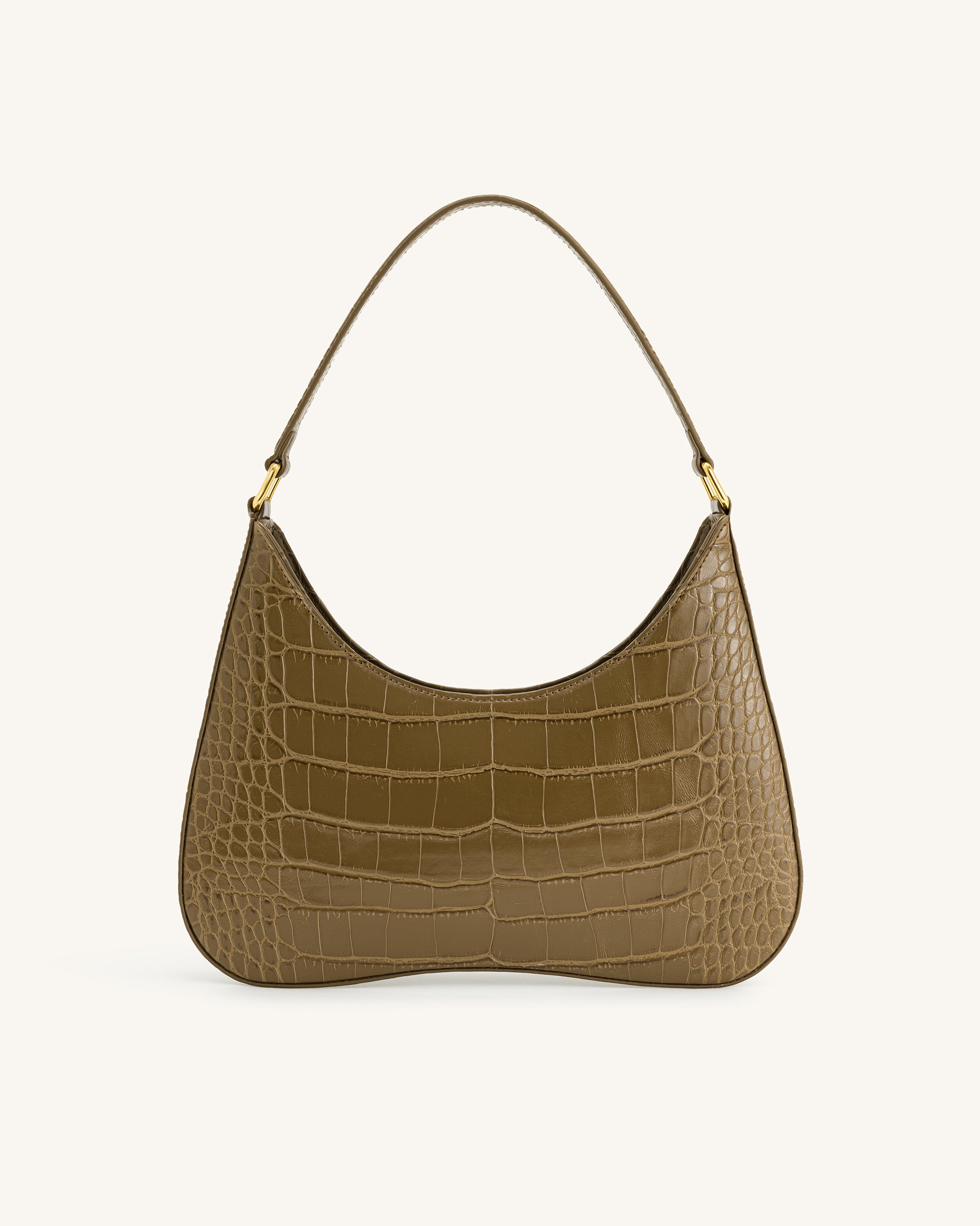 Ruby Shoulder Bag - Dark Olive Croc