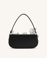 Leona Bead Embellished Shoulder Bag - Black