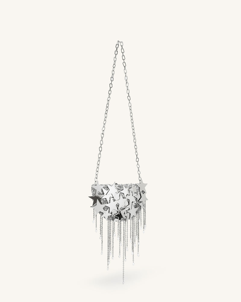 Anika Star-Embellished Chain Bag - Silver