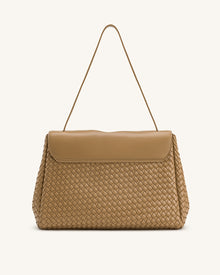 Hilary Woven Shoulder Bag - Camel