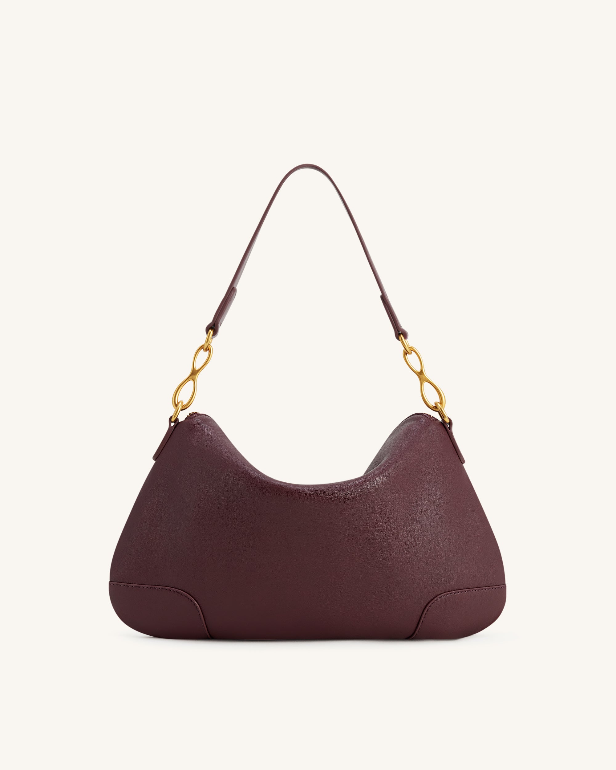 Jayla Metal Pendant Embellished Shoulder Bag - Deep Burgundy