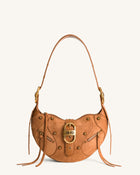 Tessa Suede Shoulder Bag - Camel