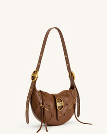 Tessa Crushed Shoulder Bag - Brown