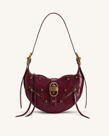 Tessa Studded Shoulder Bag - Burgundy