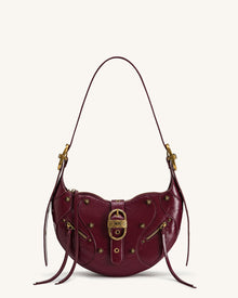 Tessa Studded Shoulder Bag - Burgundy