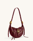 Tessa Studded Shoulder Bag - Burgundy