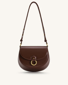 Diana Ring Flap Saddle Bag - Brown
