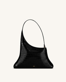 Lyra Shoulder Bag - Black Croc