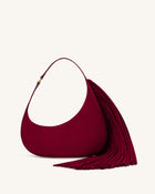 Harlee Faux Suede Fringe Shoulder Bag - Burgundy