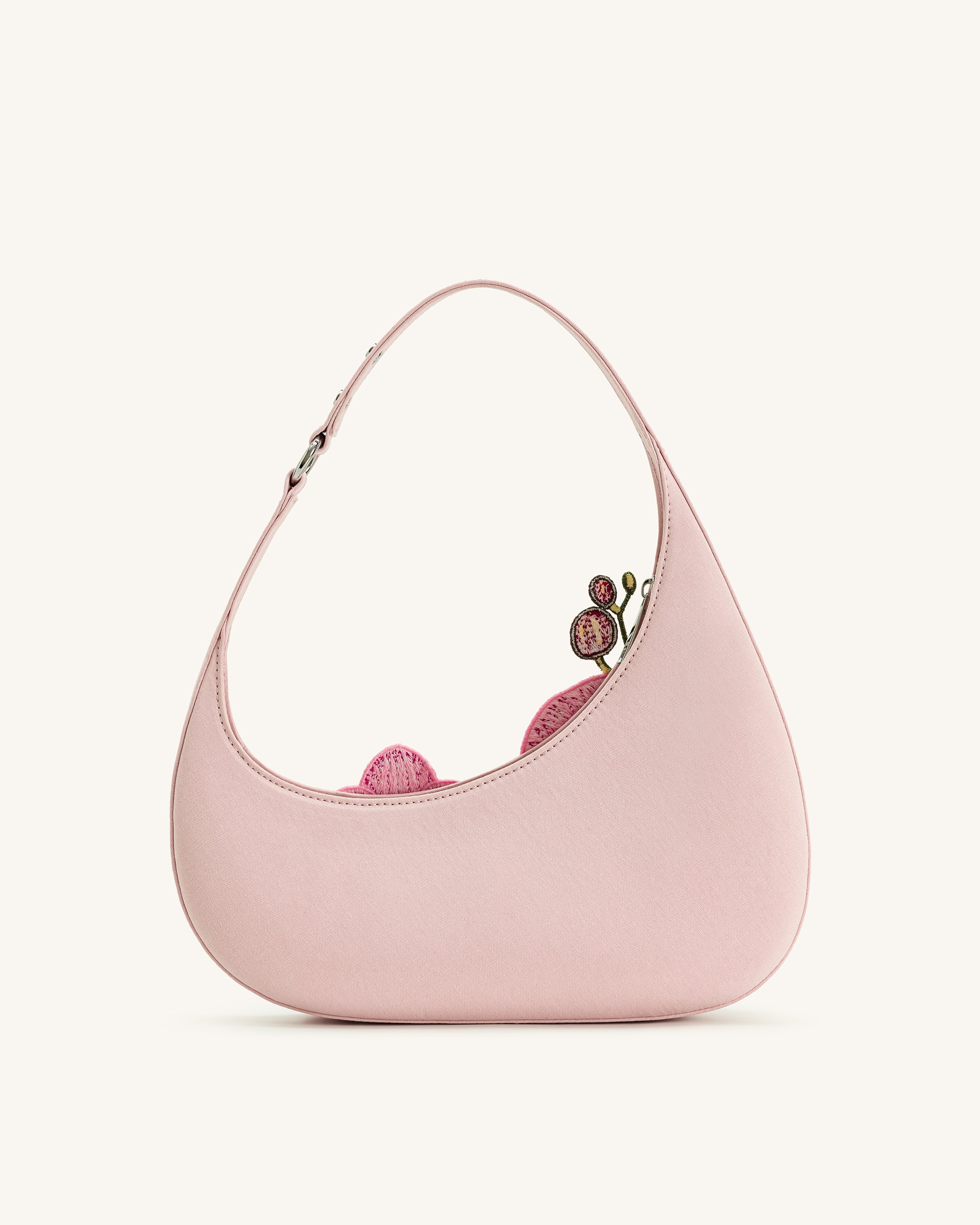 Harlee Orchid Embroidered Shoulder Bag - Pink