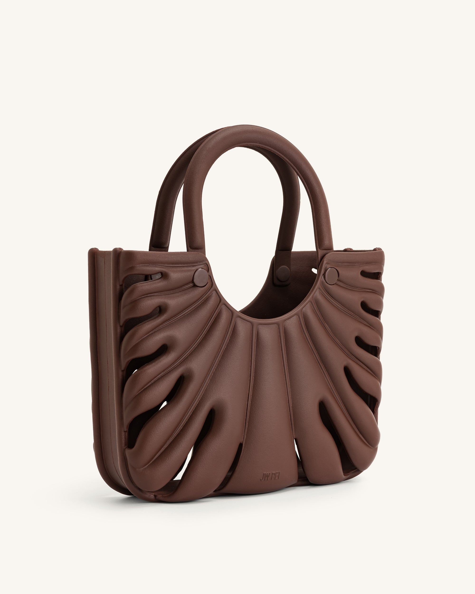 Faye Leaf Beach Bag - Brown