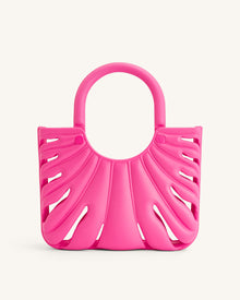 Faye Leaf Beach Bag - Bright Pink