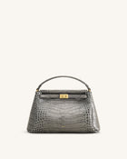 Carmen Top Handle Bag - Grey Croc