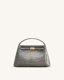 Carmen Top Handle Bag - Grey Croc