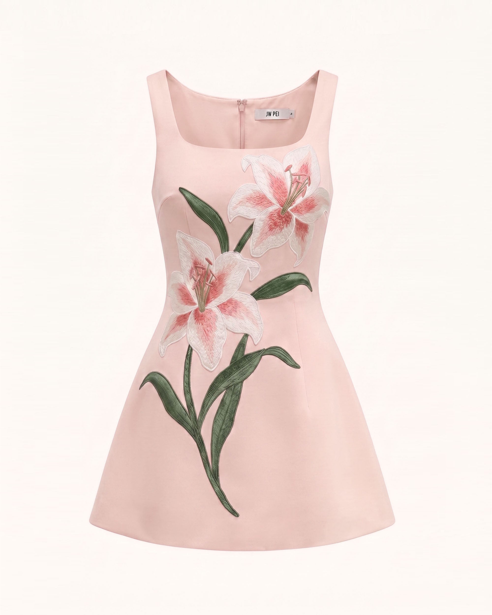 Lily Floral Print Sleeveless A-Line Mini Dress - Blush Pink