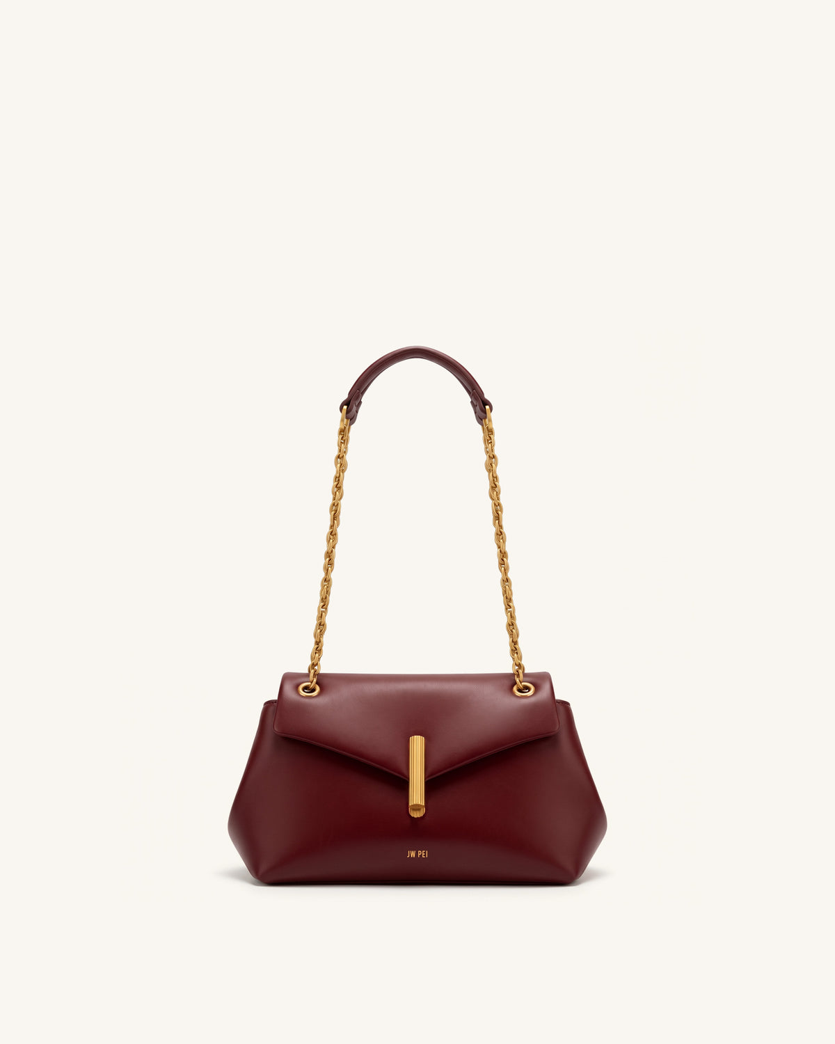 Valerie Chain Flap Shoulder Bag - Dark Burgundy
