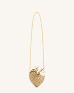 Maren Artificial Crystal Heart Shaped Bag - Gold