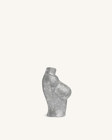 Kiara Faux Crystal Bust Clutch - Silver