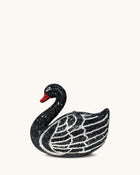 Kinsley Crystal Swan Clutch - Black