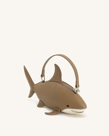 Nerys Shark Look Top Handle Bag - Light Brown
