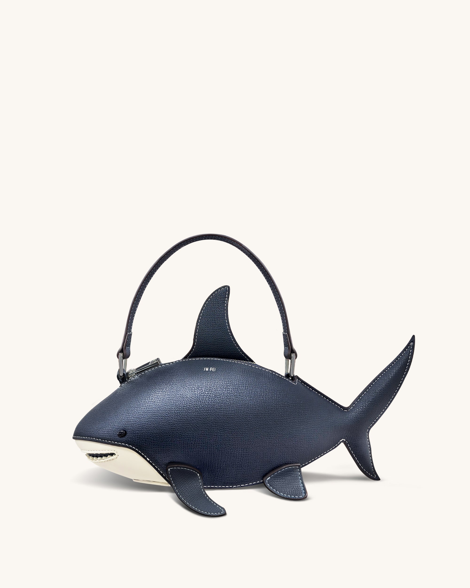 Nerys Shark Look Top Handle Bag - Dark Blue