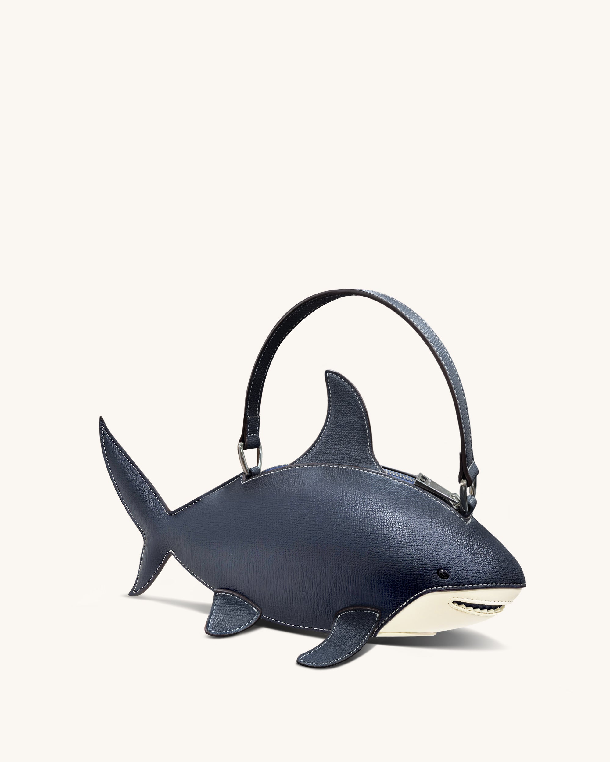 Nerys Shark Look Top Handle Bag - Dark Blue