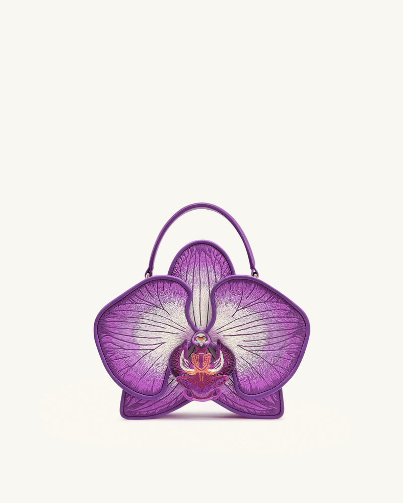 Flora Orchid Shaped Top Hand Bag - Purple
