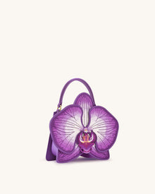 Flora Orchid Shaped Top Hand Bag - Purple