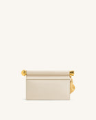 Holly Metal Pendant Embellished Clutch - White