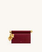 Holly Metal Pendant Embellished Clutch - Claret