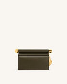 Holly Metal Pendant Embellished Clutch - Dark Olive