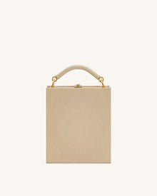 Elle Picnic Pattern Book Top Handle Bag - Khaki