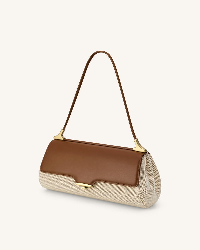 Eloise Shoulder Bag - Brown Canvas