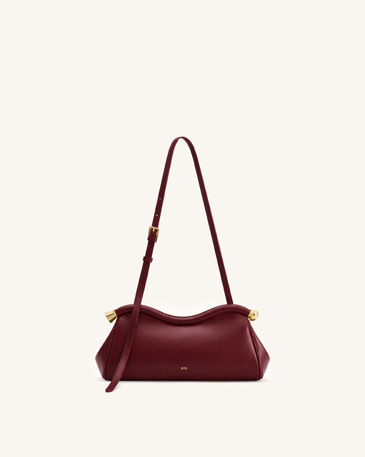 Naomi Curved Shoulder Bag - Berry Red