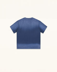Essential Rhinestone Rose Acid Wash Boxy Tee - Vintage Blue