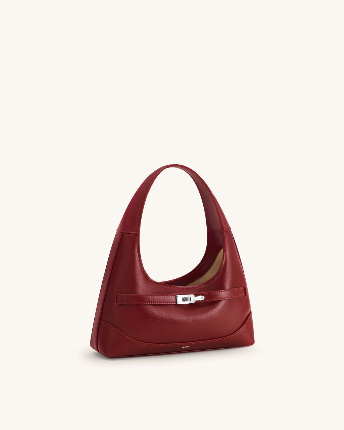 Noelle Belted Shoulder Bag - Deep Burgundy