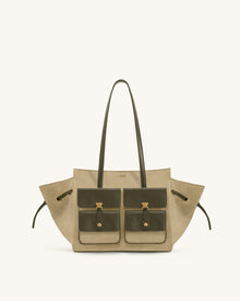 Linda Faux Suede Tote Bag - Green