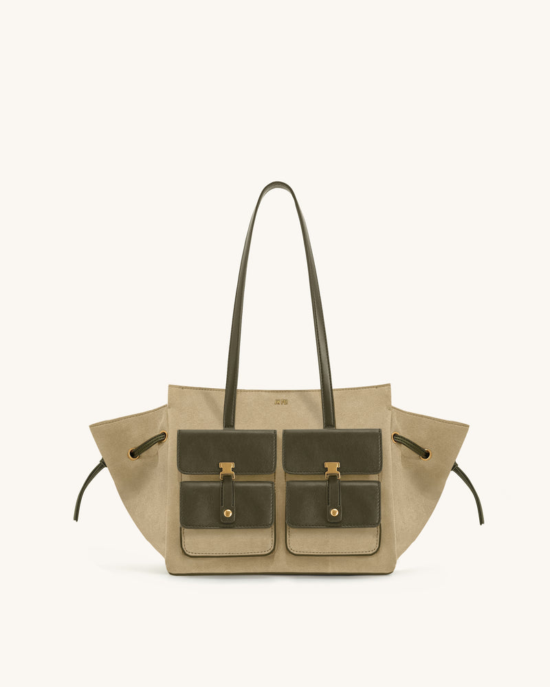 Linda Faux Suede Tote Bag - Green