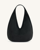 Dara Faux Suede Hobo Bag - Black