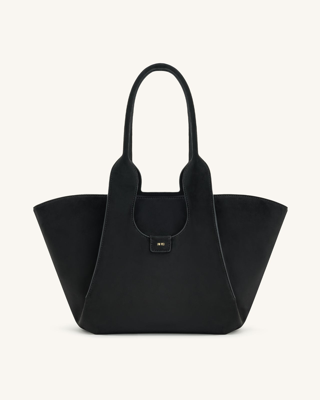 Cara Faux Suede Tote Bag - Black