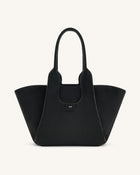 Cara Faux Suede Tote Bag - Black