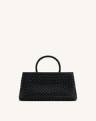 Elora Woven Tote Bag - Black