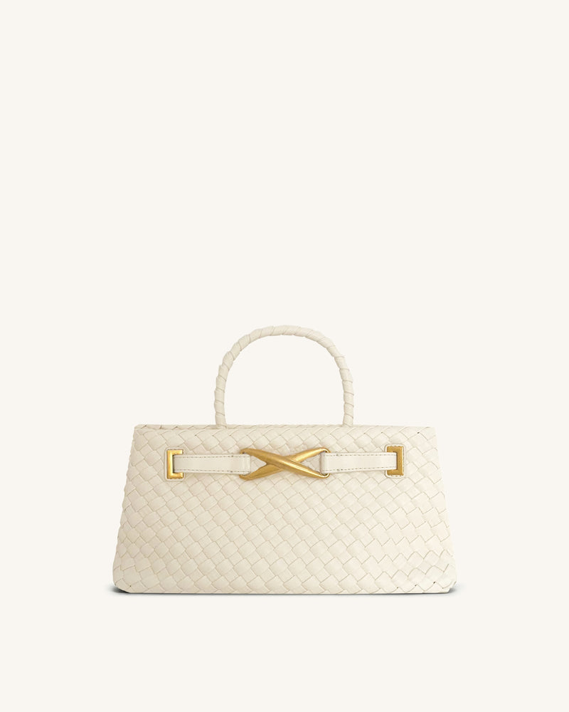 Elora Woven Tote Bag - White