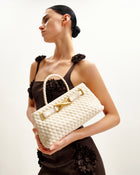 Elora Woven Tote Bag - White