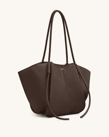 Nala Wide Tote Bag - Deep Brown