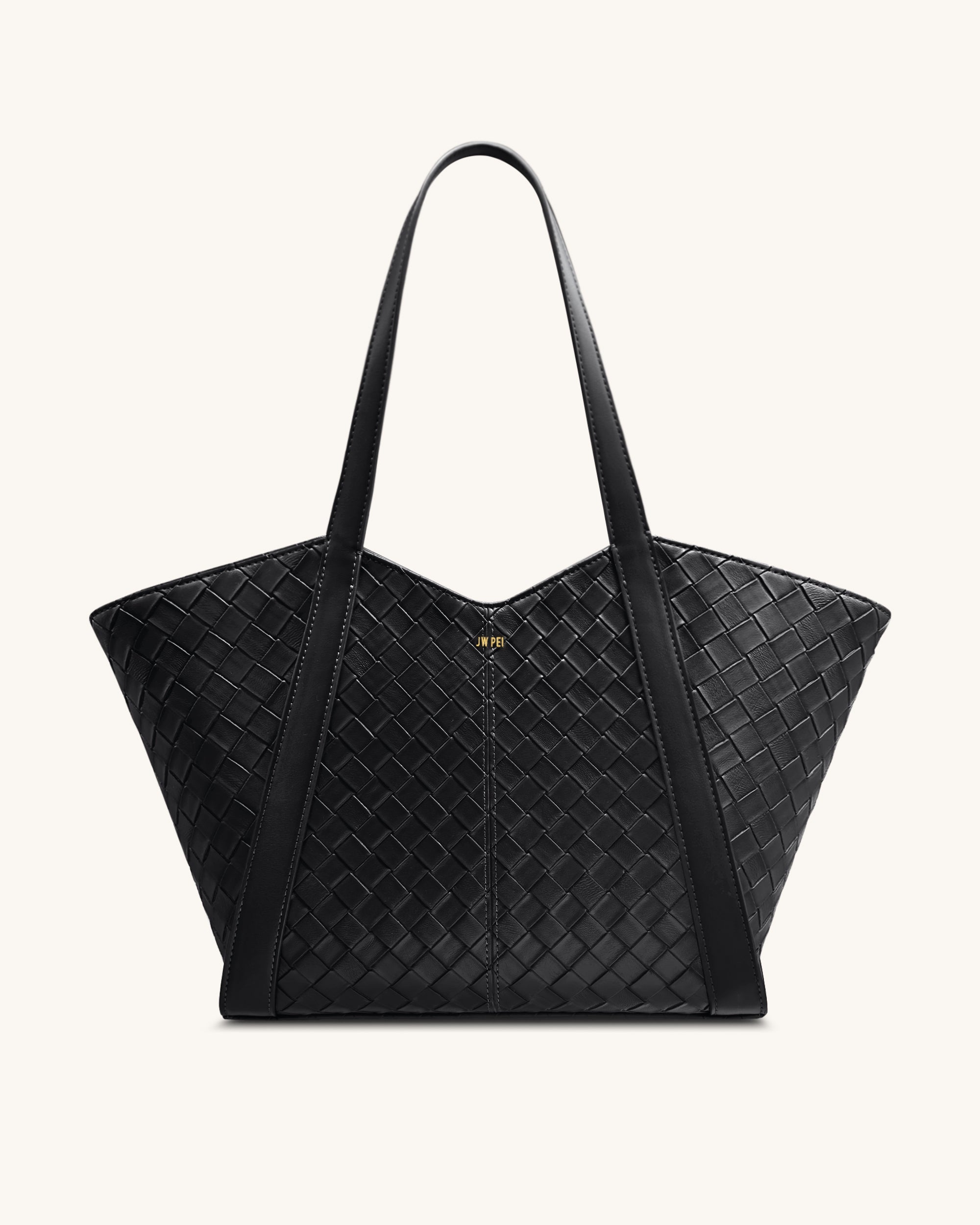 Kiana Large Capacity Weave Texture Tote Bag - Black