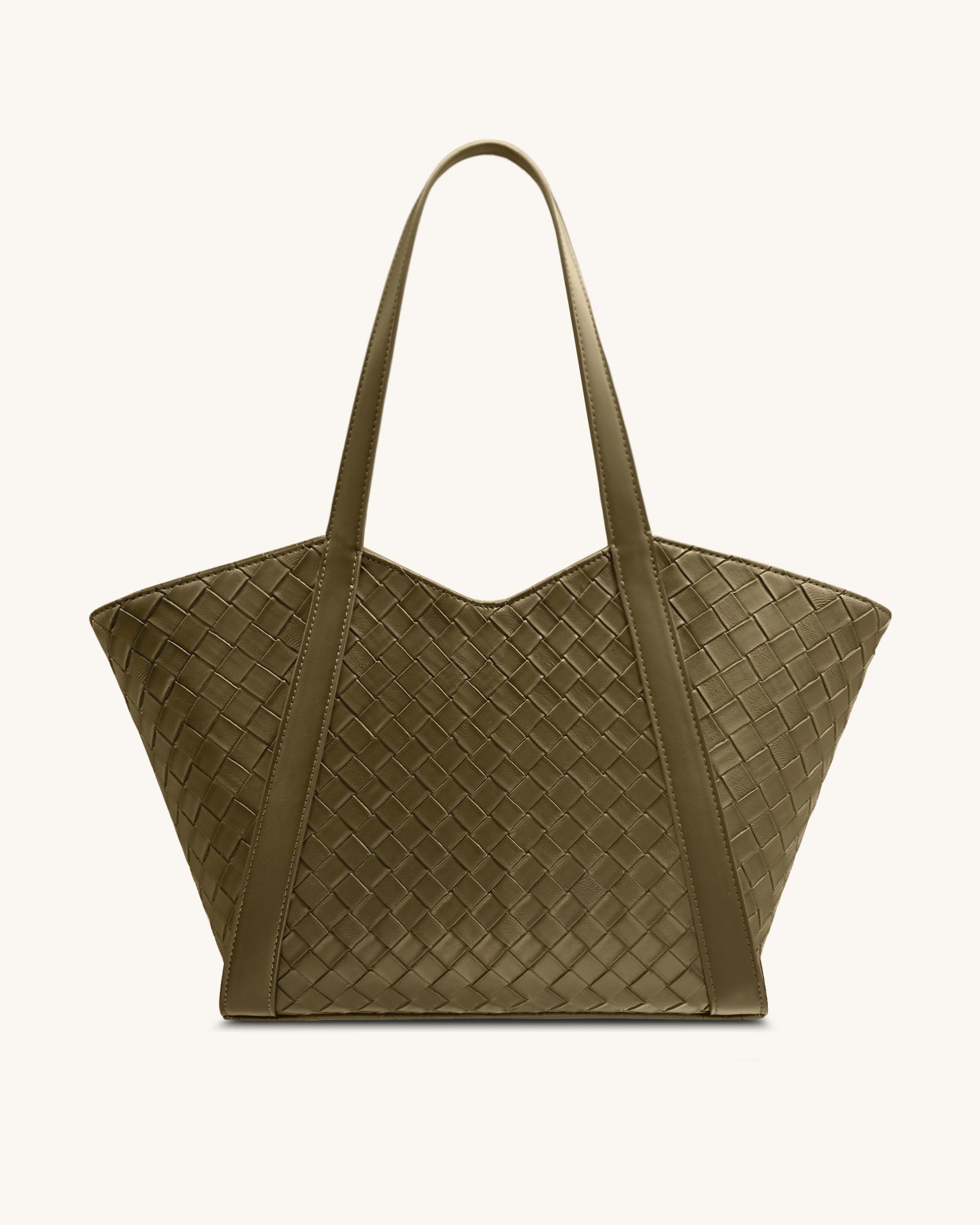 Kiana Large Capacity Weave Texture Tote Bag - Dark Olive
